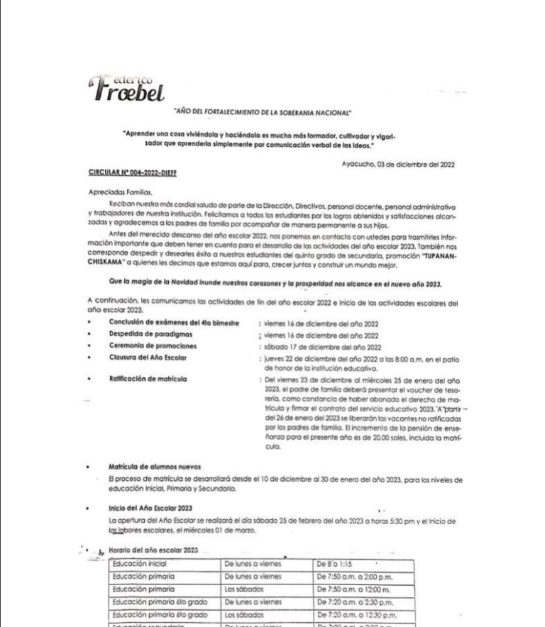 CIRCULAR N° 004-2022-DIEFF